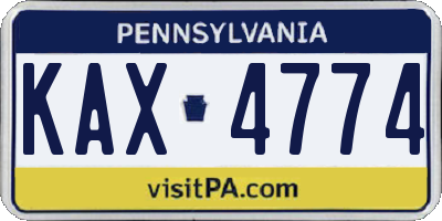 PA license plate KAX4774
