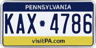 PA license plate KAX4786