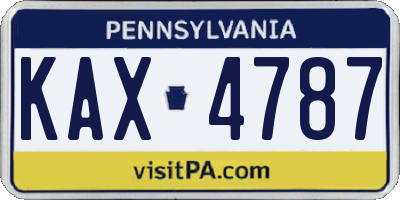 PA license plate KAX4787