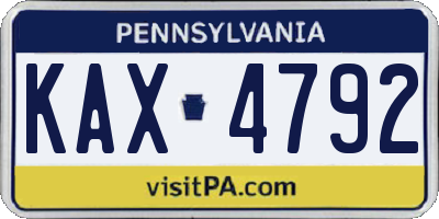 PA license plate KAX4792