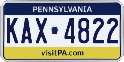 PA license plate KAX4822