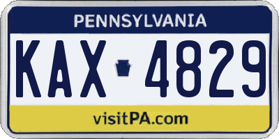 PA license plate KAX4829