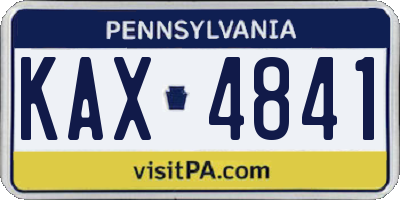 PA license plate KAX4841