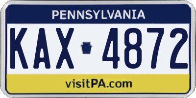 PA license plate KAX4872