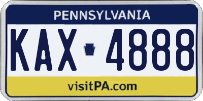 PA license plate KAX4888
