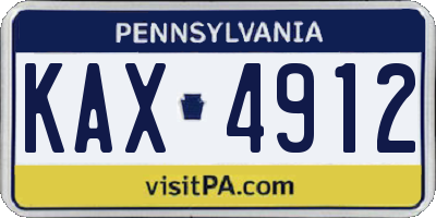 PA license plate KAX4912