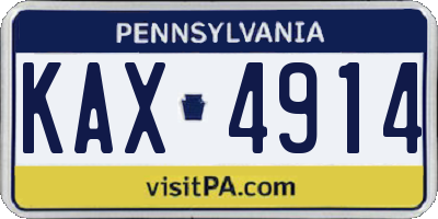 PA license plate KAX4914