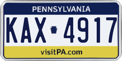 PA license plate KAX4917