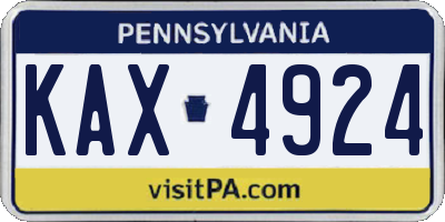 PA license plate KAX4924