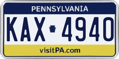 PA license plate KAX4940