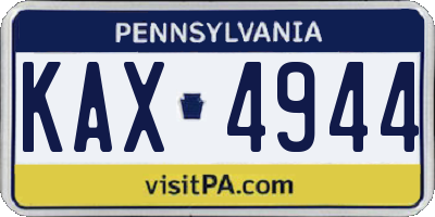 PA license plate KAX4944