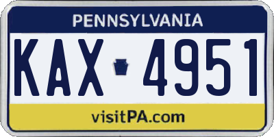 PA license plate KAX4951