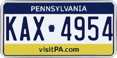 PA license plate KAX4954