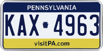 PA license plate KAX4963