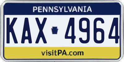 PA license plate KAX4964