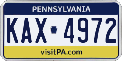 PA license plate KAX4972