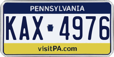 PA license plate KAX4976
