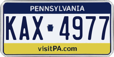 PA license plate KAX4977
