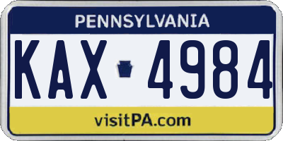 PA license plate KAX4984