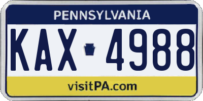 PA license plate KAX4988