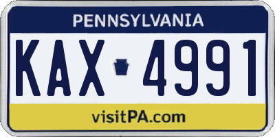 PA license plate KAX4991