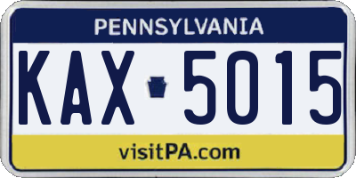 PA license plate KAX5015