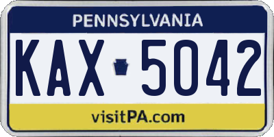 PA license plate KAX5042