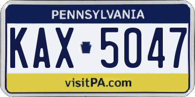 PA license plate KAX5047
