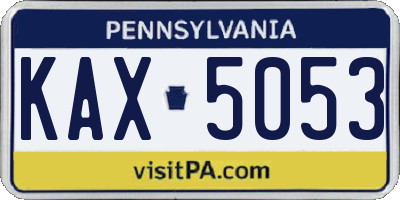 PA license plate KAX5053