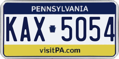 PA license plate KAX5054