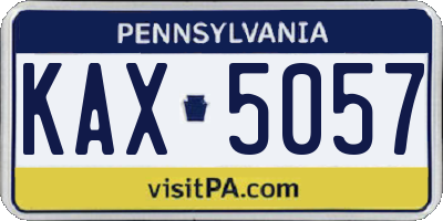 PA license plate KAX5057
