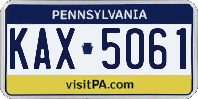 PA license plate KAX5061