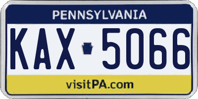 PA license plate KAX5066