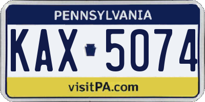 PA license plate KAX5074