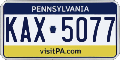 PA license plate KAX5077