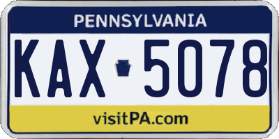 PA license plate KAX5078