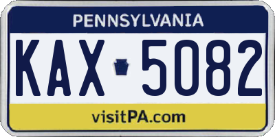 PA license plate KAX5082
