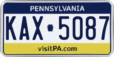 PA license plate KAX5087