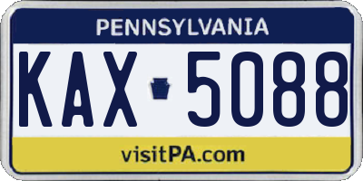 PA license plate KAX5088