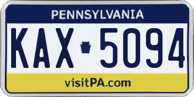 PA license plate KAX5094