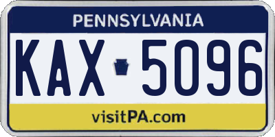PA license plate KAX5096