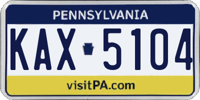 PA license plate KAX5104