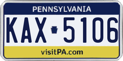 PA license plate KAX5106