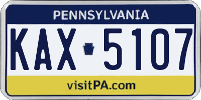 PA license plate KAX5107