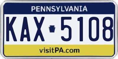 PA license plate KAX5108