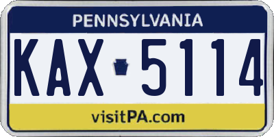 PA license plate KAX5114