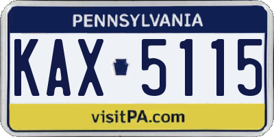 PA license plate KAX5115