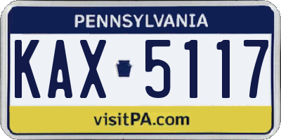 PA license plate KAX5117