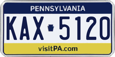 PA license plate KAX5120