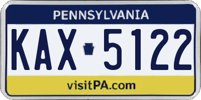 PA license plate KAX5122